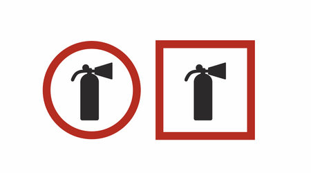 Fire extinguisher icon. Vector isolated illustration of a fire extinguisher signのイラスト素材