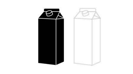 Milk flat icon. Vector isolated Milk Box Icon. Outline pictogram of a milk boxのイラスト素材