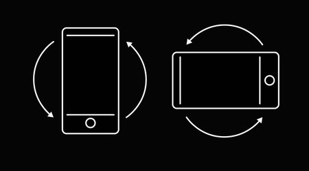 Rotate Mobile phone. Device rotation symbol. Turn your device icon setのイラスト素材