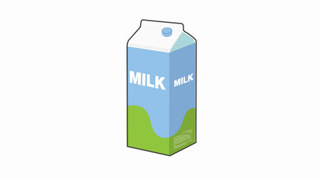 Milk Box Color Icon. Vector editable color flat illustration of a box of milkのイラスト素材