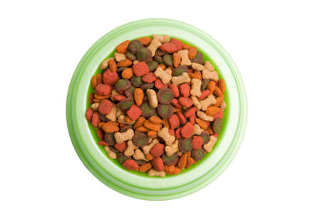 Pet Food Bowl Isolated White on Backgroundの写真素材