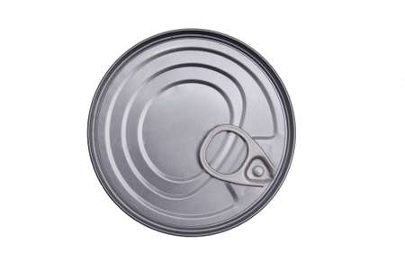 Closed Food Can Isolated on White Backgroundの写真素材