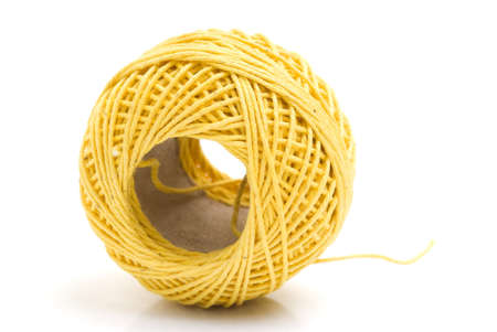 Ball of cord isolated on whiteの写真素材