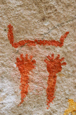 Ancient Cave Paintings in Patagoniaの写真素材