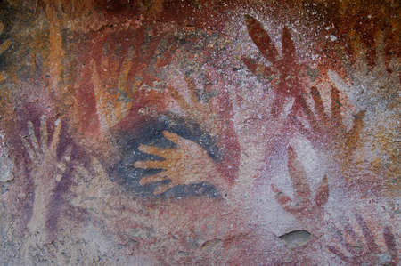 Ancient Cave Paintings in Patagoniaの写真素材