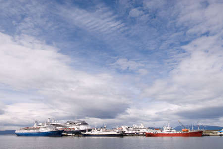Port at Ushuaia, The Southermost City in the Worldの写真素材