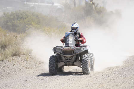 MENDOZA, ARGENTINA - JANUARY 15 2010 - A Quad Vehicle in the Rally DAKAR Argentina - Chile 2010