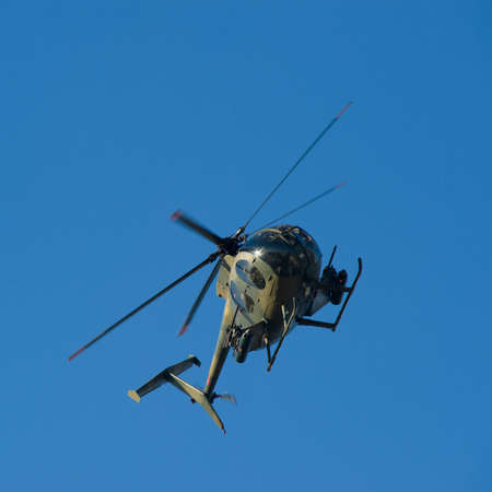 An Armored Combat Helicopter in Flightの写真素材