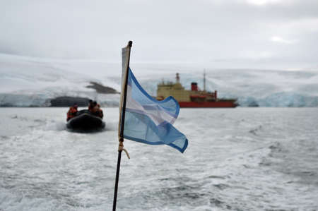 Working in Antarcticaの写真素材