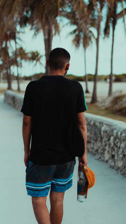 Photos taken on the beach in Miami in the morning.の写真素材