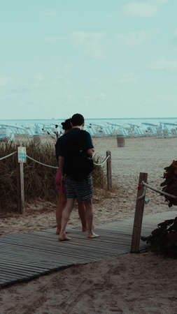 Photos taken on the beach in Miami in the morning.の写真素材