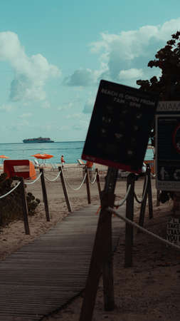 Photos taken on the beach in Miami in the morning.の写真素材
