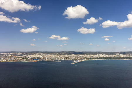 Panoramic view at Varna Town and Black Sea Port, Bulgariaの写真素材