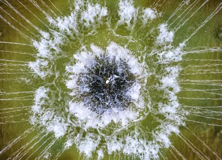 aerial top view of the fountain in the city. Drone photography