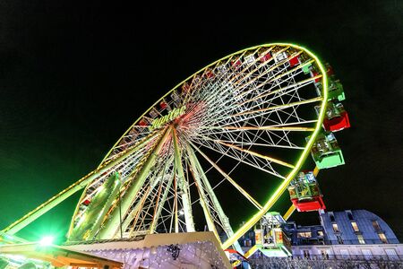 Paris, France - December 21, 2018: Ferris wheel in Christmas market in Tuileries Gardens, Paris, Franceのeditorial素材