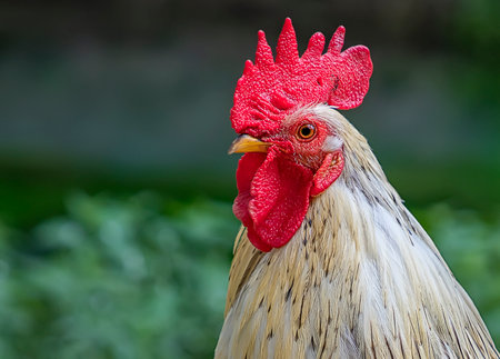 portrait of beautiful cock. Blurred backgroundの写真素材