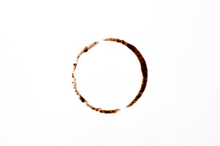 Coffee stains Left by Cup Bottoms, isolated on a white background.