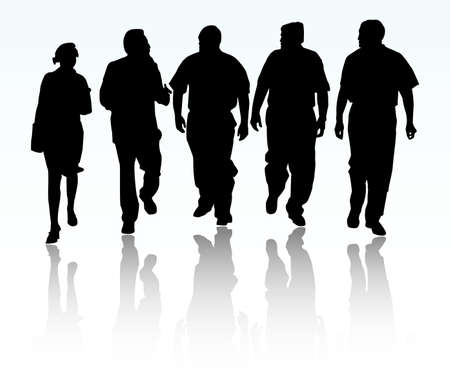 Group of business people walking and talkingのイラスト素材