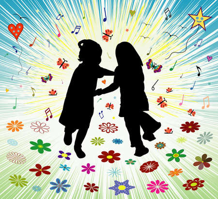 The joy of childrenのイラスト素材