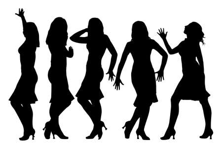 Beautiful girls posingのイラスト素材