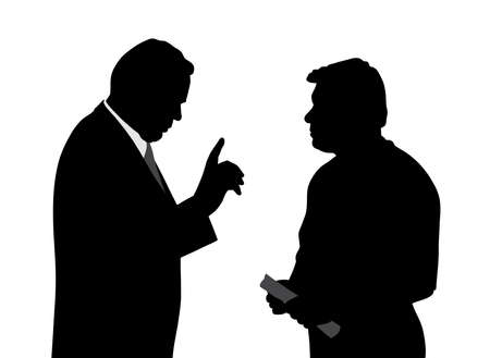 Boss giving order or warning his employeeのイラスト素材