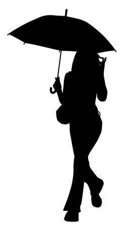 Woman with umbrellaのイラスト素材