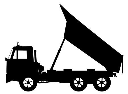 Tipper dump truck unloadingのイラスト素材