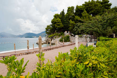 Beautiful view of the island in the Adriatic Sea and the rocky shore.の写真素材