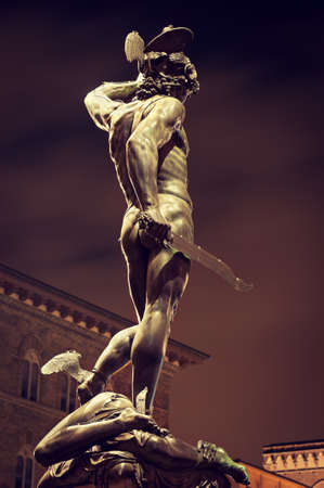 Florence, Italy , Perseus statue, Loggia dei Lanziのeditorial素材