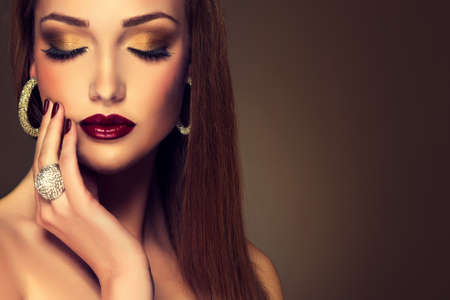 Luxury fashion style, nails manicure, cosmetics, make-upの写真素材