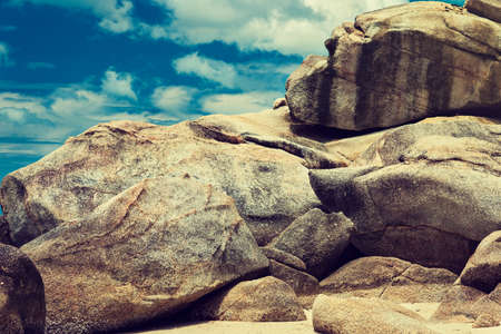 Thailand,koh Phangan island, big boulders on the sky background.の写真素材