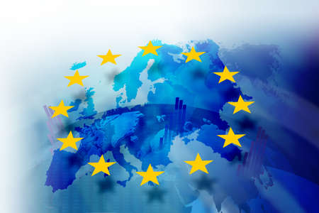 Background image with media screen Diagrams and graphs. In the background is the outline of the...