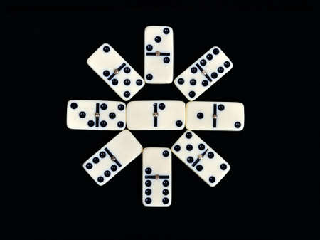 Domino isolated on a black backgroundの写真素材