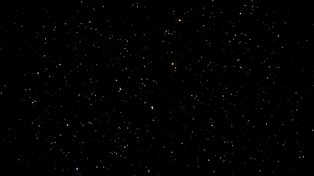 Night starry skies with twinkling and blinking stars. Abstract dark 3D illustration with glowing...