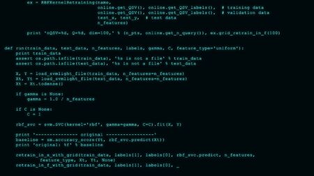 3D Hacking code data flow stream on black. Computer screen with encrypted fast typing coding...
