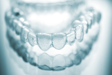 Invisible dental teeth brackets tooth aligners plastic braces retainers to straighten teeth....