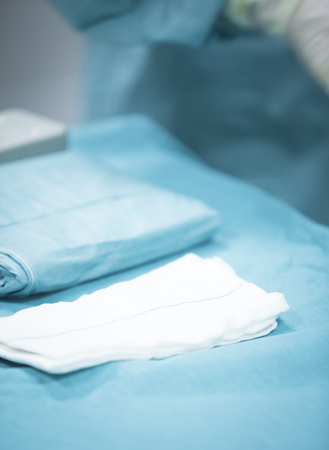 Traumatology orthopedic surgery hospital emergency operating room prepared for arthroscopy operation photo.の写真素材