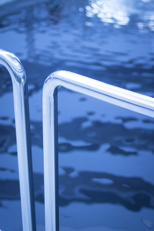 Health spa physical therapy, rehabilitation, physiotherapy water jets hydrotherapy spray and railings photo in blur tones.の写真素材