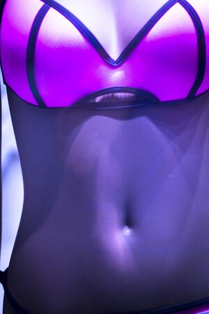 Shop dummy fashion bikini swimwear mannequin in store boutique shop window artistic photo.の写真素材