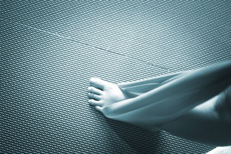 Pilates stretching leg hamstring foot achiles tendon yoga flexibility postural rubber band posture...