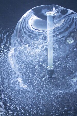 Health spa physical therapy, rehabilitation, physiotherapy water jets hydrotherapy spray photo in blur tones.の写真素材