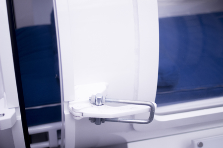 Hyperbaric Oxygen Therapy HBOT chamber tank used for specialised medical treatment for injuries in...