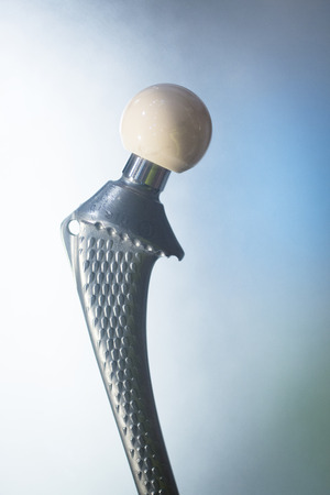 Traumatology and orthopedic surgery prosthetic titanium hip implant.の写真素材