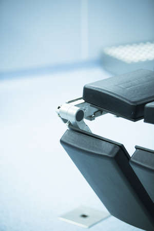 Hospital emergency surgery operating room medical clinic bed real life photo.の写真素材