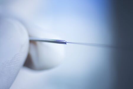 Acupuncture needle used for dry needling rehabilitation medical treament for physiotherapy and pain...