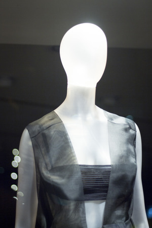 Women's clothes fashion store mannequin wearing modern stylish underwear lingerie clothing photo.の写真素材