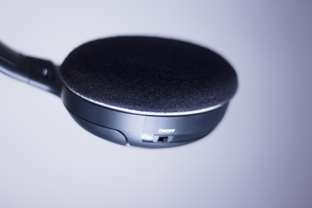 Professional dj studio deejay wifi wireless cable free headphones photo isolated.の写真素材