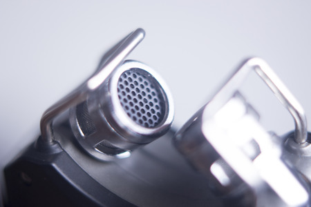 Portable sound recorder built in microphones to record singing or voice-overs.
