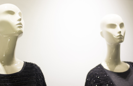 Women's clothes fashion store mannequin wearing modern stylish clothing photo.の写真素材