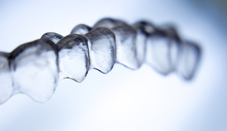 Invisible dental aligners modern tooth brackets transparent teeth braces to straighten teeth in...